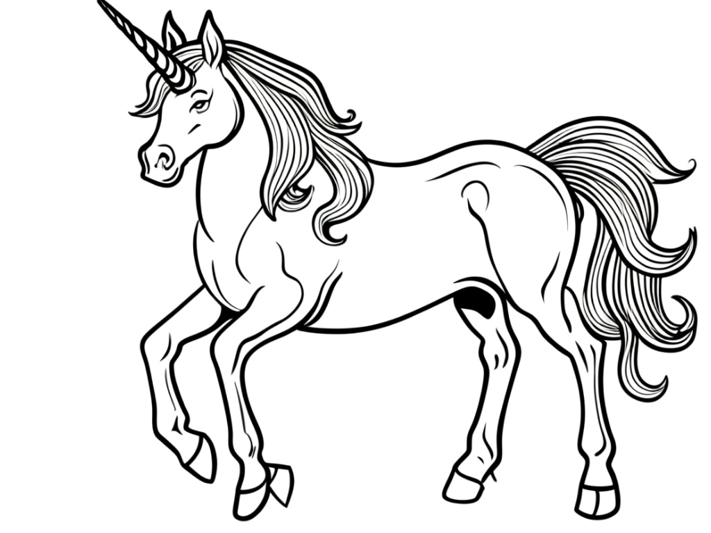 Unicorn coloring page