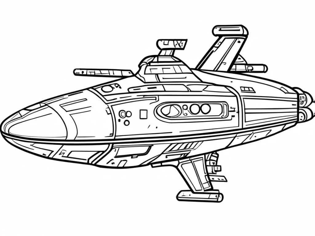 Spaceship coloring page