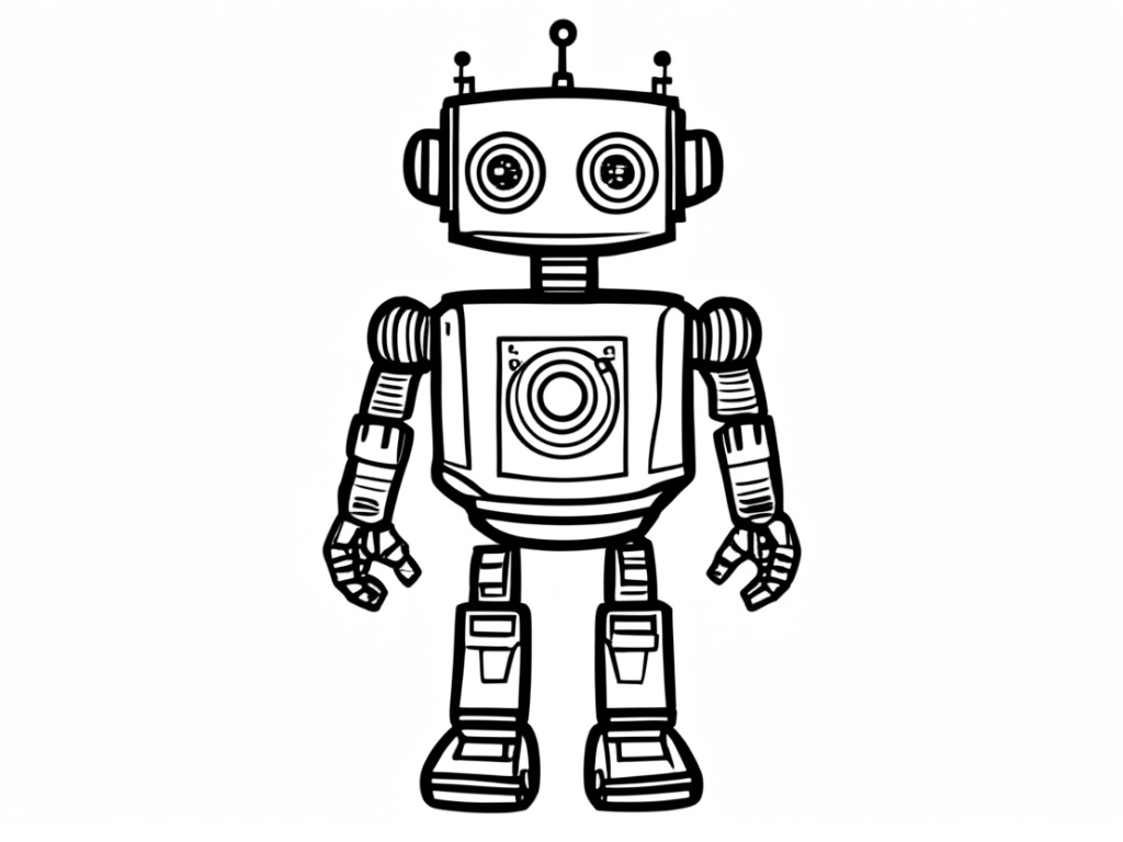 Robot coloring page