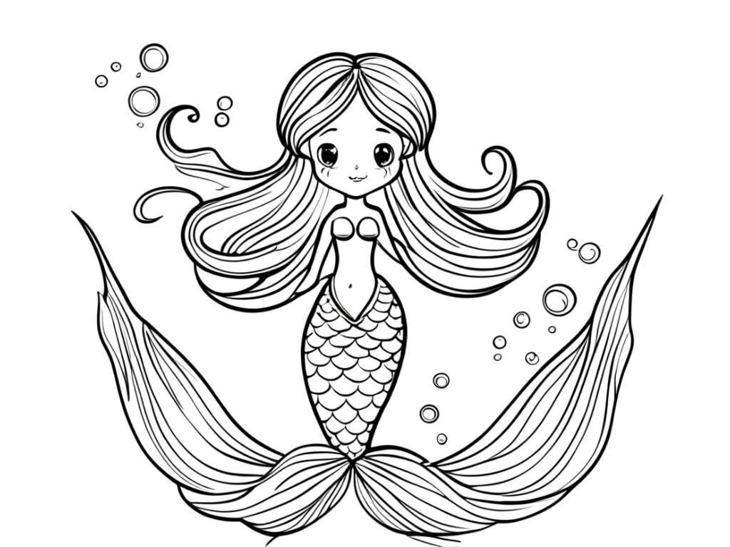 Mermaid coloring page